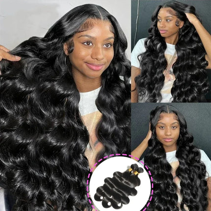 15A Raw Indian Human Hair Bundles Body Wave Bundles Human Hair Triple Lifespan Straight Deep Curly Wave Virgin Remy Hair No Tangle Shedding Keep Texture Silky Soft After Multiple Washes