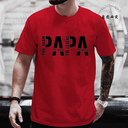 Papa The Man The Myth The Legend Funny T-shirt for Men Clothing Dad T Shirt Short Sleeve Tee Shirt Men T-Shirts Clothes Tops