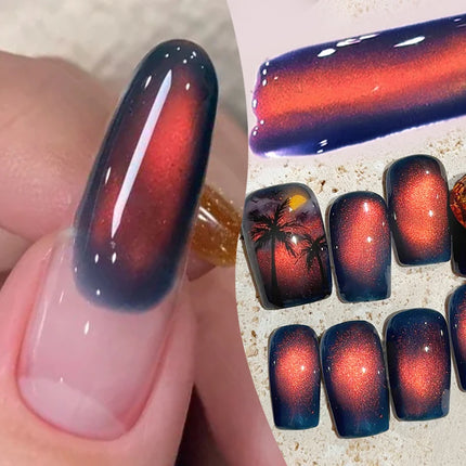 BORN PRETTY 1 Bottle Blazing Sky Cat Magnetic Gel Nail Polish Colored Metal Ruby Red Soak Off UV Crystal Varnish Nail Art 10ml