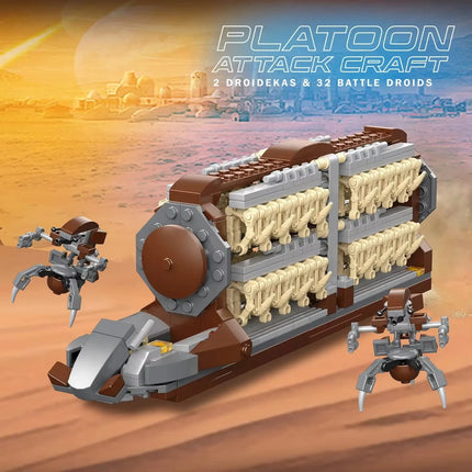 With Original Box 522pcs Platoon Attack Craft Building Set Destroy Droids Star Fight Model Blocks Toys Kids Holiday Gifts Boys