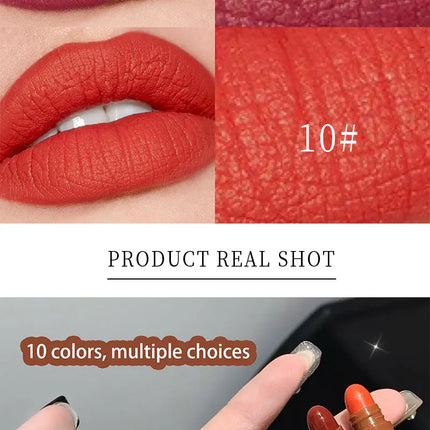 10-Color Capsule Lipstick Set Featuring Naturally Long-Lasting Mini Matte Lipsticks And Lip Gloss,Long-lasting makeup