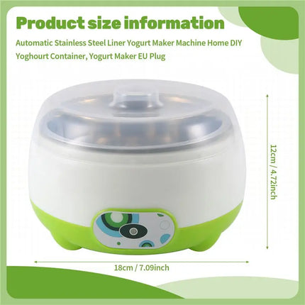 Promotion!Yoghourt Machine, Automatic Stainless Steel Liner Yogurt Maker Machine Home DIY Yoghourt Container, Yogurt Maker EU Pl