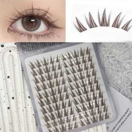 Sunflower Brown False Eyelashes 11-13mm Mixed Length Doll Lashes Extension Natural Wispy Soft Comic Eye Lashes Makeup Tool