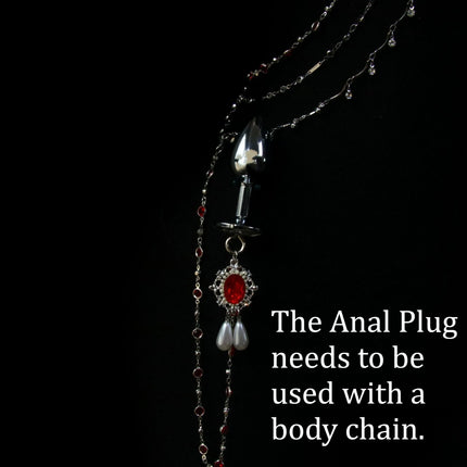 Red Tassel Gem Nipple Clamps Erotic Collar Body Chain Chest Restraint BDSM Women's Sexy Body Accessories Fetish Adult Sex Toys