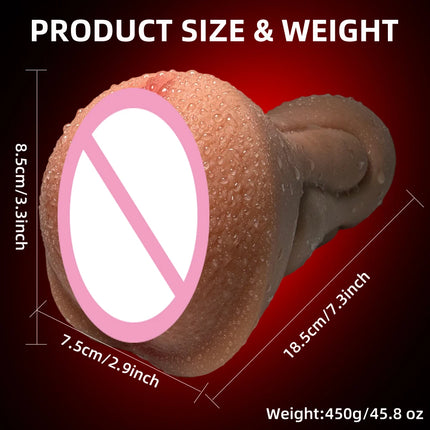 2 in 1 Male Masturbator Realistic Vagina Anal Mouth Real Deep Pussy Throat Sex Toys for Men Vaginal Oral Masturbation Cup 18