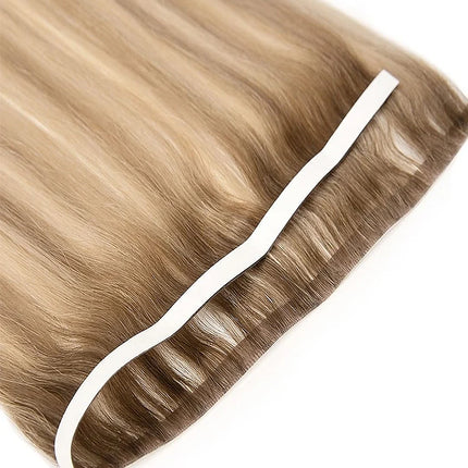 Invisible Genius Long Tape In Hair Extensions Double Weft One Piece Tape-In Real Human Hair Highlight Blonde Long Weft Wide Hair
