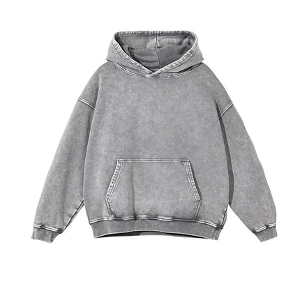 Customized Heavyweight Loose Women's Washed Wax Dye Hooded Pure Cotton Sweatshirt Cross-Border Special Sale Fashionable Streetwe