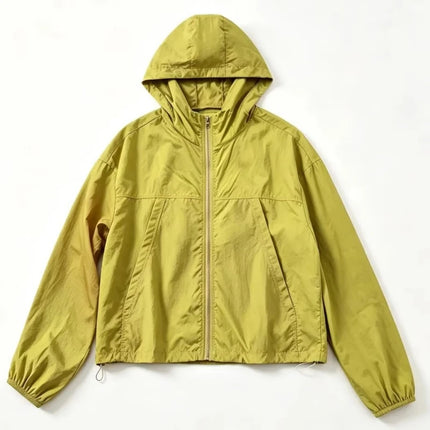 Summer Short Sunscreen Coat Solid Color Women's Outdoor Sports Breathable Loose Skin Clothes Sunscreen Clothes