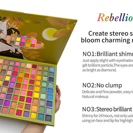 99 Color Rainbow Eye Makeup Plate Professional Matte Flash Plate Durable Eye Shadow Plate Suitable for Gifts to Women Cosmetics