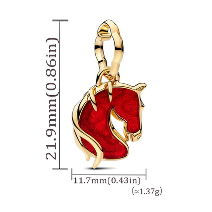 New Fire Horse Tulip Butterfly & Bee Splittable Dangle Charm Fit Original Bracelets DIY Womens Jewelry Valentine's Day Gifts