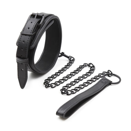 BDSM Leather Dog Collar Slave Bondage Belt with Chains Can Lockable  Fetish Erotic Sex Products Adult Toys for Woman Men Couples