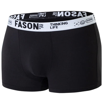 4/10 Piece Men's And Teenagers' Four Season Black Basic Versatile Elastic Waisted Underwear Boxer Shorts Plus Size Sport Shorts