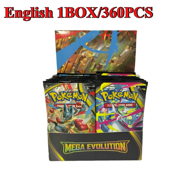 90/360PCS Pokémon Card Packs 151， ASCENDED HEROES 。Evolutions,PALDEAN FATES,English Reinforcement,Battle Transaction Card Gift