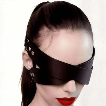 Women PU Leather Gothic Eye Mask Halloween Masquerade Cosplay Roleplay Fetish BDSM Sexy Adult Face Mask Party Costume