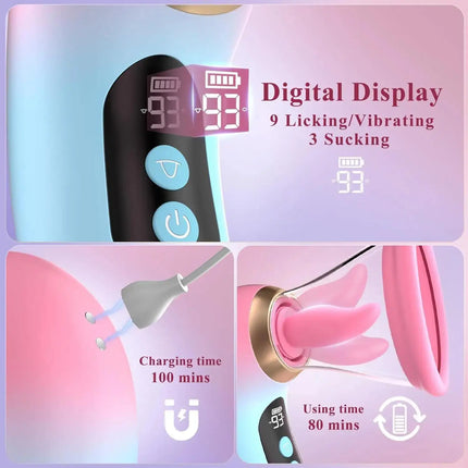 5IN1 APP Control Clitoral Sucker Vibrator for Couple Tongue Licking Nipple Vagina Massager APP Control Clit Stimulator LCD Displ