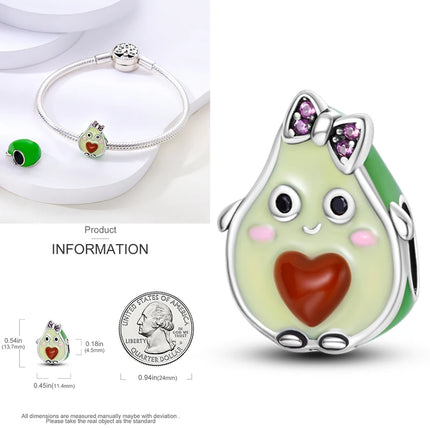 New 925 Sterling Silver Cactus Four Leaf Clover Charm Spring Green Series Bead Pendant For Original Beads Bracelet DIY Jewelry