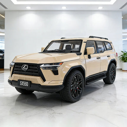 1:24 GX550 SUV Alloy Die Cast Toy Car Model Sound and Light Pull Back Children's Toy Collectibles Birthday gift