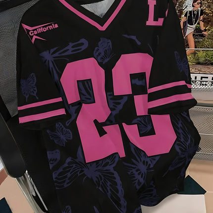 2025 Summer New Men's T-shirt Casual sporty breathable and lightweight V-neck men's T-shirt