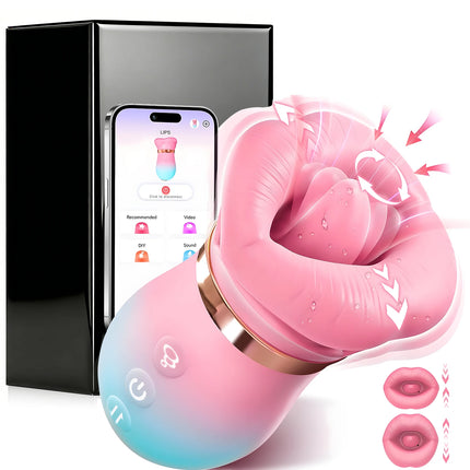APP Control Sucking Vibrator Tongue Licking Sucker Female Oral Clitoris Nipple Stimulator Vibrating Vacuum Sex Toys for Couples