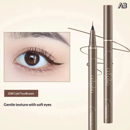 Liquid Eyeliner 0.01mm Super Slim Waterproof Silkworm Eyeliner Quick-drying Sweatproof Long Lasting No Smudging Eye Makeup