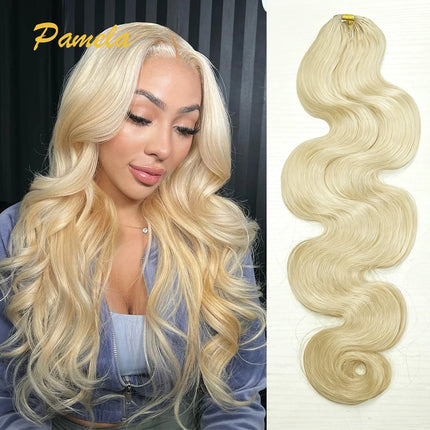613 Blonde Feather Crochet Human Hair Bundles Body Wave Knotless Pre-Separated Crochet Hair Extensions Twist Braiding Hair