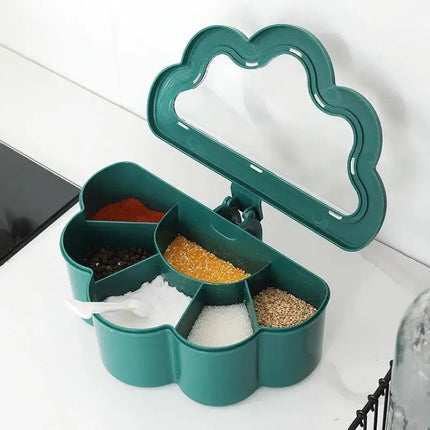 Creative 6 In 1 Cloud-shaped Seasoning Jar Household Moisture-proof Spice Rack Outdoor Camping Seasoning Bottle Kitchen Gadget