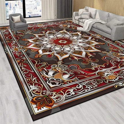 VIKAMA Persian Luxury Crystal Velvet Red Carpet Living Room Large Size Rug Non-slip Home Decoration Bedroom Lounge Rug