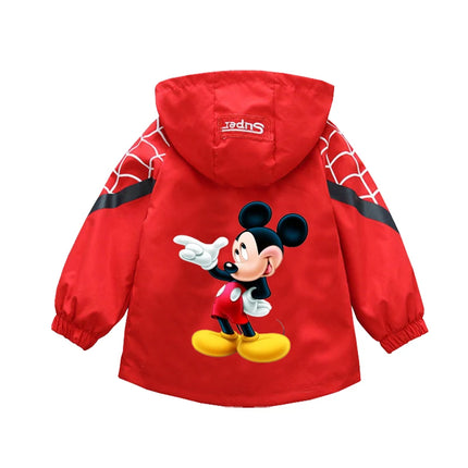 Children's Mickey Hooded Jacket 1-10 Years Autumn Boy's Windbreaker Zipper Hoodie Baby Boys Birthday Present Jacket Cosplay Coat