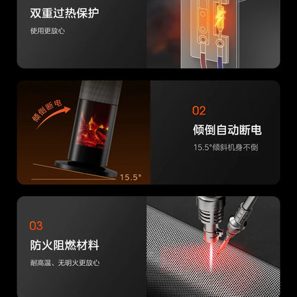 Midea heater home 2025 new flame tower large area voice graphene electric heating artifact