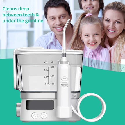 Water Flosser Oral Irrigator Teeth Whitening Daily White Teeth Care Professional Rechargeable With 4 Nozzles For Family Travel