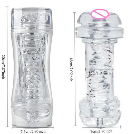 Blowjob Massager Male Masturbat or Sex Toys for Men Realistic Adult Endurance Exercise Pocket Cup for Men Transparent 18+ Soft
