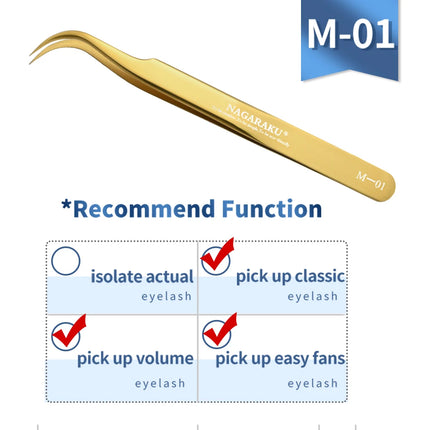 NAGARAKU Eyelash Extension Tweezers Makeup Tools Stainless Steel Non-magnetic Pincet False Eyelash Tweezers 3D accurate tweezers
