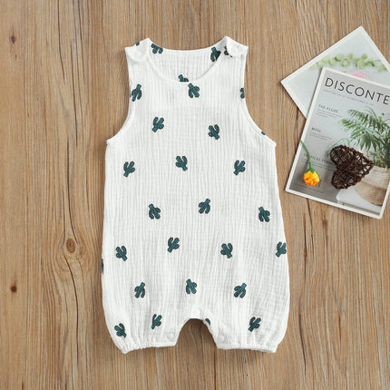 Newborn Infant Baby Boys Girls Rompers Jumpsuits Playsuits Cotton Linen Muslin Sleeveless Toddler Baby Summer Clothing