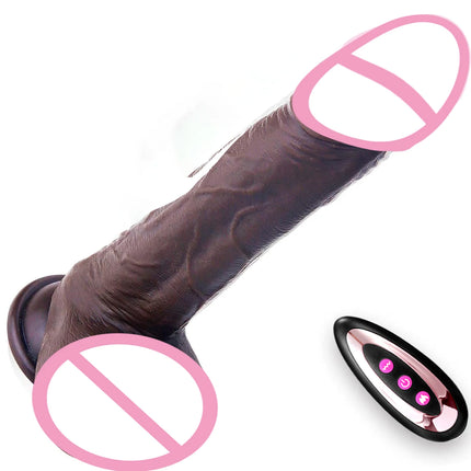Thrusting Big Dick Realistic Dildo Vibrator for Women Telescopic Vibrating Heating Penis Vibrators Anal Plug Adult 18+ Sex Toys