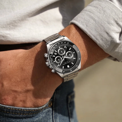 SAPPHERO Fashionable Men's Watch Date Display 5ATM Waterproof Watch Stainless Steel Watch Strap Men's Gift Watch For Men