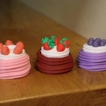 Strawberry Cake Model Keychain 1Pcs Calming Fidget Toy for Anxiety Stress Relief Finger Button Bag Charm for Girls
