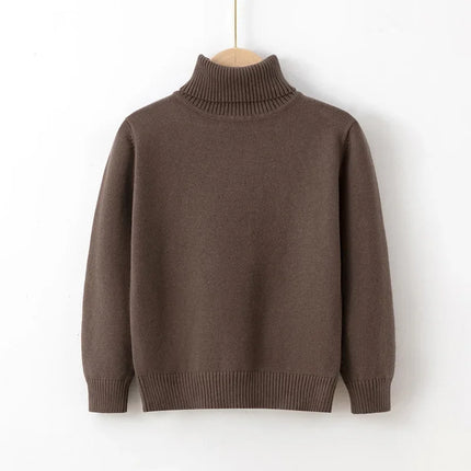 2-8T Toddler Kid Baby Boy Girl Sweater Winter Clothes Knit Pullover Top High Collar Warm Thick Infant Knitwear Casaul Outfit