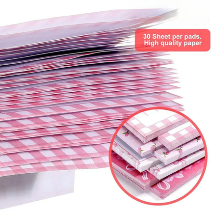 1pc Pink Bow Sticky Notes，Ins Style Self-Adhesive Tear-Off Notepad To Do List Stickers，Office School Memo Pad Reward Gift