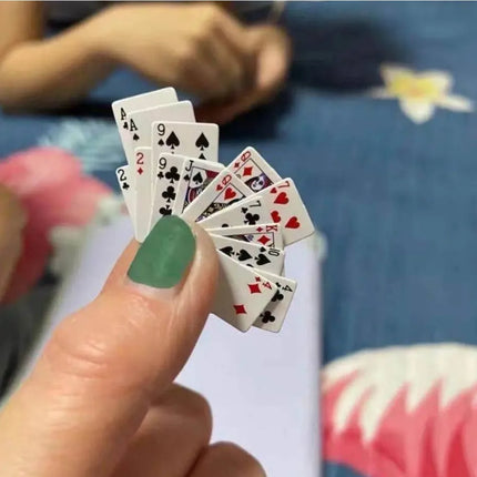 Funny Cute Mini Playing Cards Poker Games Super Small Cards Spoof Gifts Travel Toys Prank Props Dollhouse Miniature Poker Card