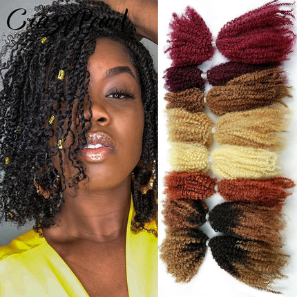 CrazyPearl 4B 4C Afro Kinky Curly Bulk Human Hair for Braiding Locs Twist Mini Micro Knotless Braids Dreadlock Hair Extensions