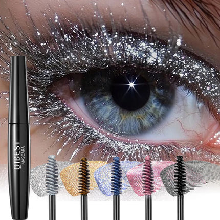 5 Colors Sparkling Mascara Gold Diamond Glitter Pearlescent Waterproof Fast Dry Eyelash Curl Extension Colorful Mascara Makeup