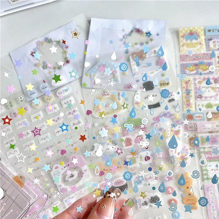 8pcs Set Korean Ins Cute Cartoon Cut Film Sticker for Phone Camera Luggage Journal Sticker Kawaii Decoration Sticker Gift