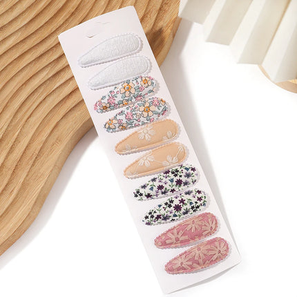 10Pcs/Set Newborn Cute Embroidery Printing BB Clip Fashion Girl Hair Clip Baby Hair Accessories Kids Accessories Headwear Gift
