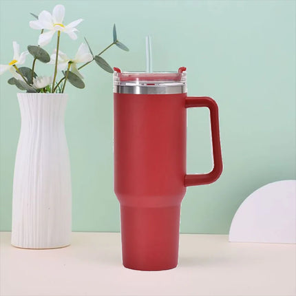 Mug Tumbler 40oz with Straw Handle Coffee Insulated 304 Stainless Steel Car Cup Keeps Cold Beer with Lids Tumbler Thermos Cup