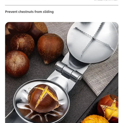 2025 Stainless Steel Chestnut Opener, Cross Shaped Chestnut, Household Multifunctional Peeling Tool, Chestnut Clip, Walnut Clip