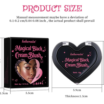 PH Color Changing Magical Black Cream Long-wearing Blush Cheeks Lips Natural Pink Moisturize Long Lasting Makeup Cosmetics