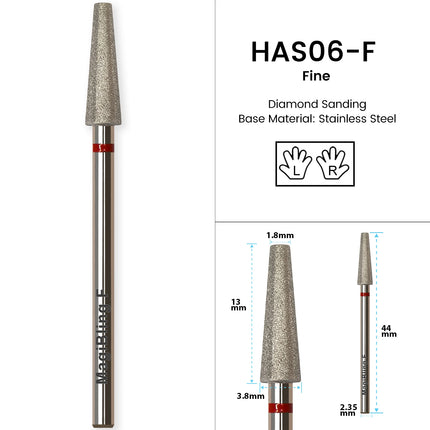 MagiBling Diamond Nail Drill Bits for Efile Buffer Manicure Left Right Rotary Cuticle Nail Corner Polish DIY Nails Tools 3/32"