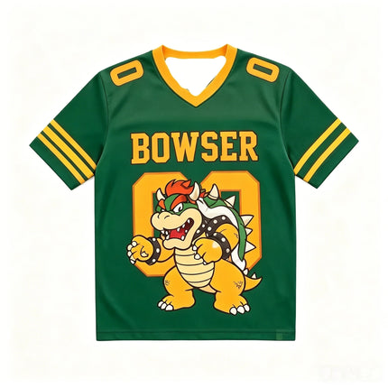 Super Mario Bros Kids Jersey T-shirt V-neck Short Sleeve Boys Girls Casual Summer Tops Cartoon Game Streetwear Children Tee3-14Y