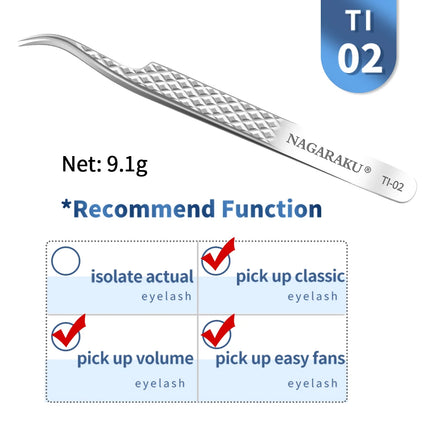 NAGARAKU Stainless Steel Straight Curved Nail Volume Eyelash Accurate Tweezers Nippers Pointed Clip Set Makeup Tools