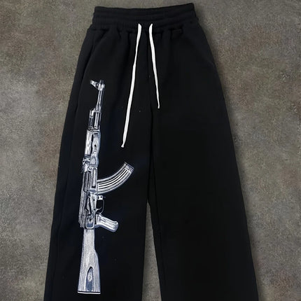 Retro Street Hip Hop Loose Pants Fashionable Cool Printed Casual Sports Pants